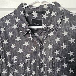 Rails Gray Star Button Down Shirt